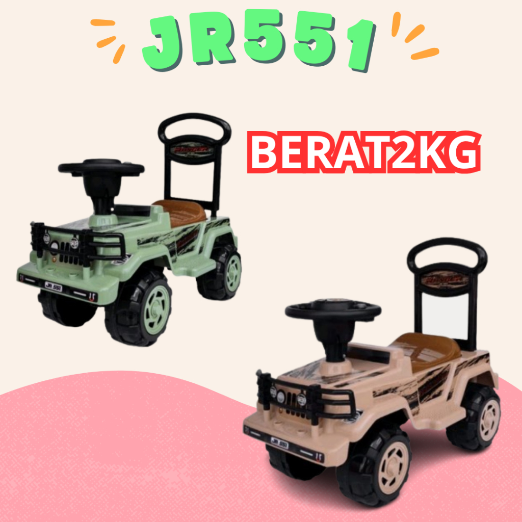 Mainan Anak mobil dorong Maenan Mobil Mobilan JEEP dorong free tali panjang pegangan SHP TOYS JR 551