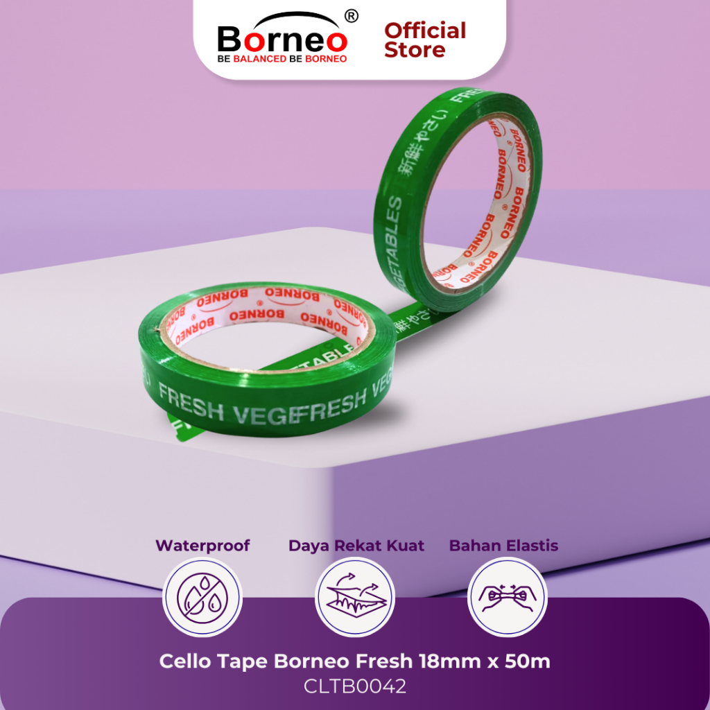 

Borneo Isolasi Selotip Solatip Sayur Cello Tape Fresh 18 mm x 50 m