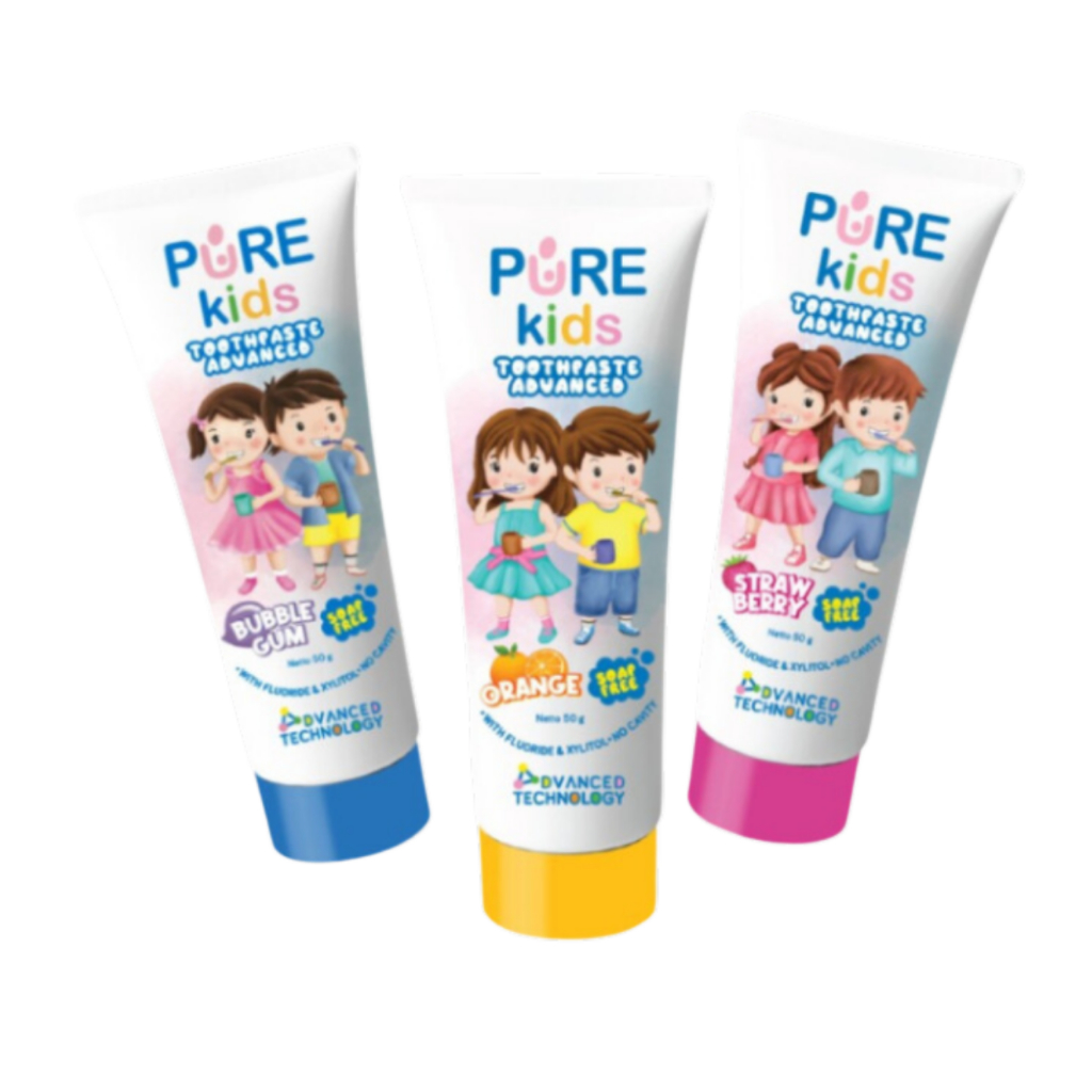 Pure Kids Toothpaste Advanced / Pasta Gigi Anak 50gr With Fluoride & Xylitol