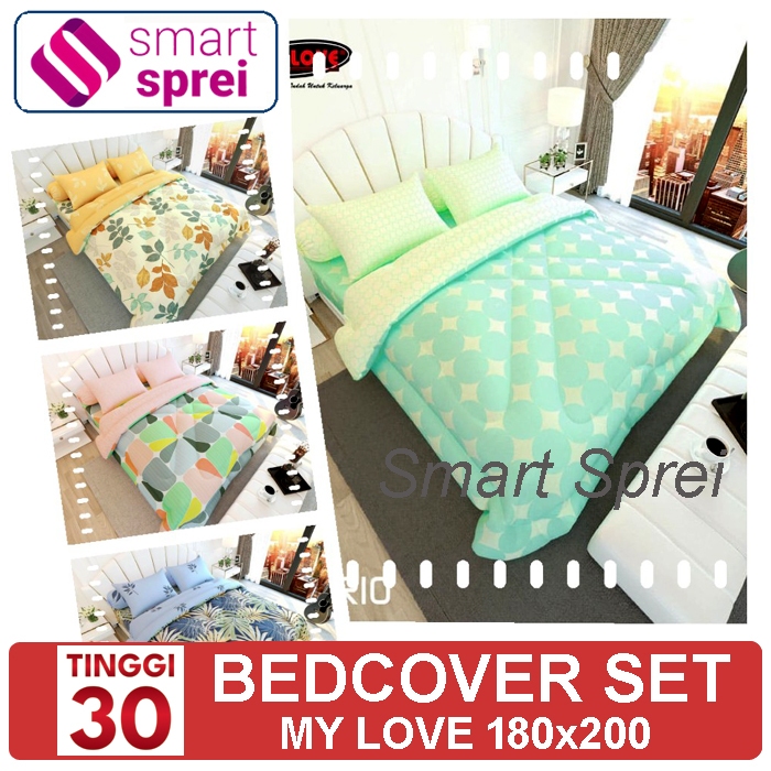 T30 BEDCOVER MY LOVE 180x200 SET / BEDCOVER MY LOVE KING TINGGI 30 / BEDCOVER KATUN