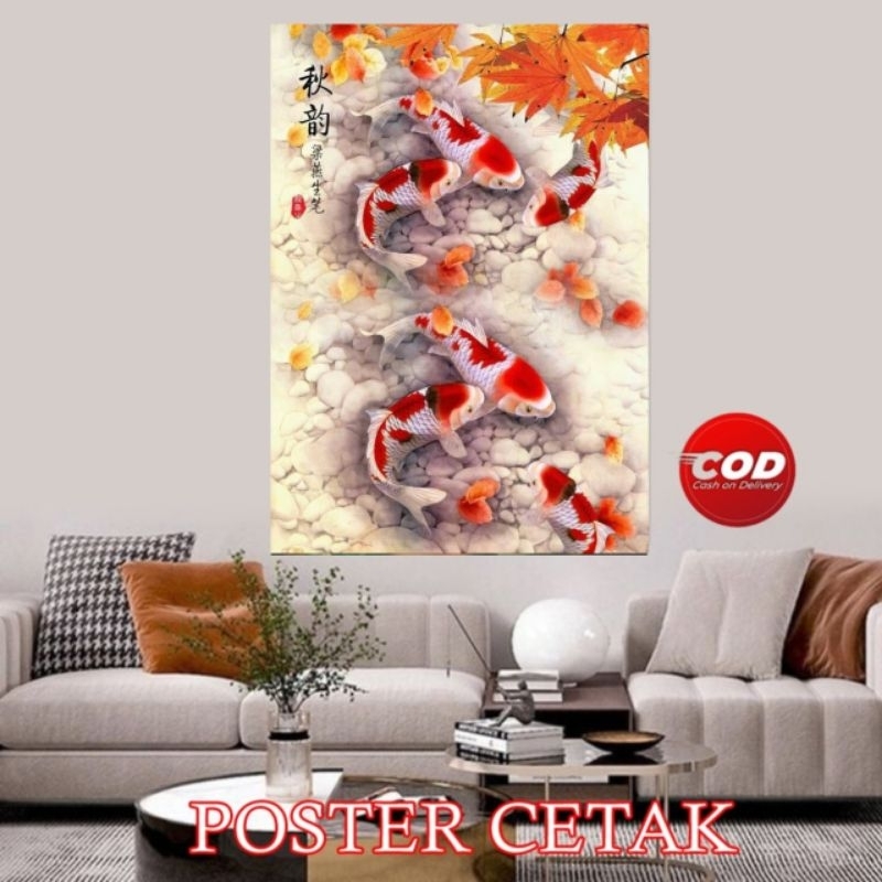 POSTER CETAK,IKAN KOI.POSTER CETAK, BISACOD