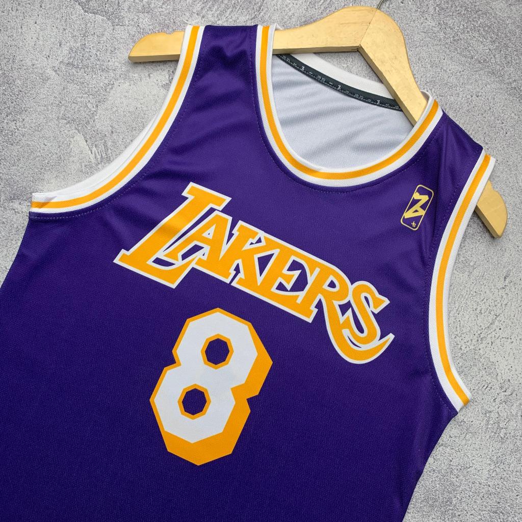 Jersey Basket Bryant Lakers #8 UNGU – Swingman Baju Kaos Atasan
