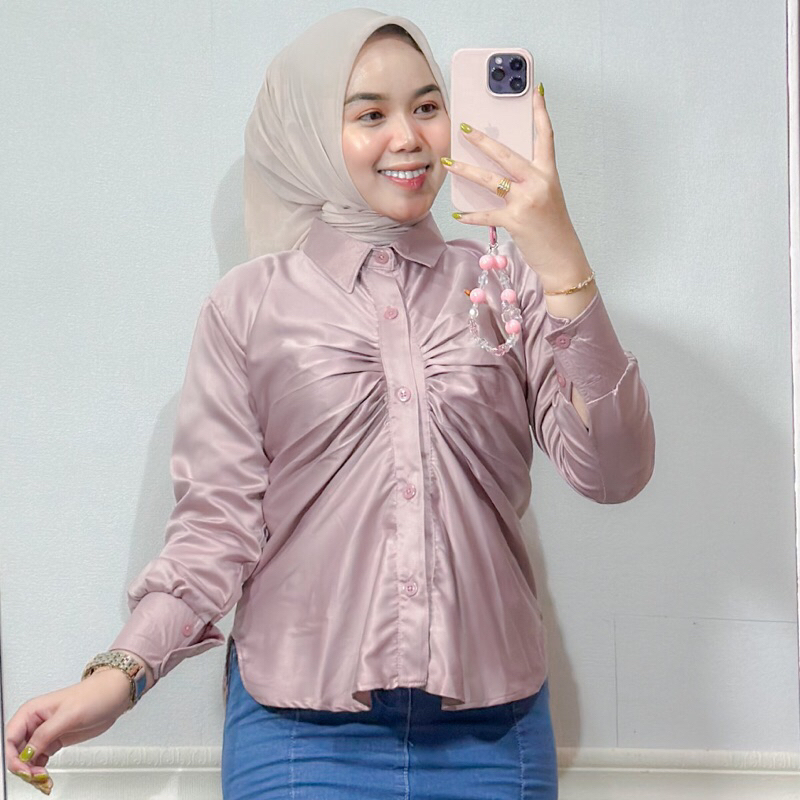 Kemeja ruflee plus size 60