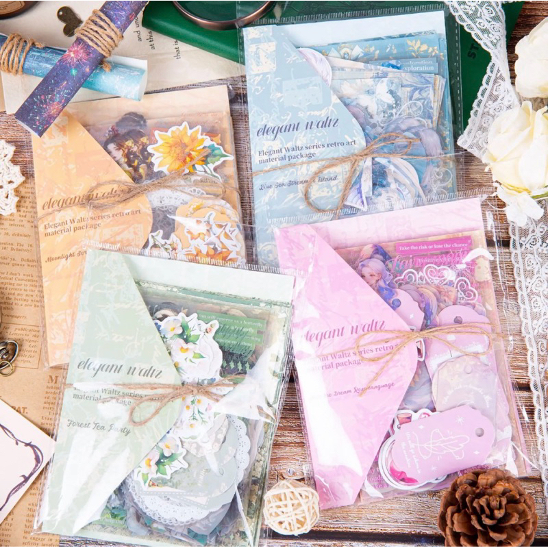 

130pcs/packages Journal Kit Packages Elegant Waltz Series Handbook Journal Scrapbook DIY Stiker PET
