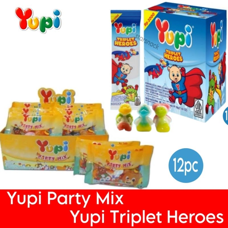 

Yupi triplet heroes Party mix isi 12sachet