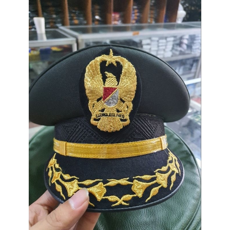 Topi PDU Tni Ad Pamen Hijau Dan Sarungnya | Topi PDU Hijau | Topi Tni Ad PDU