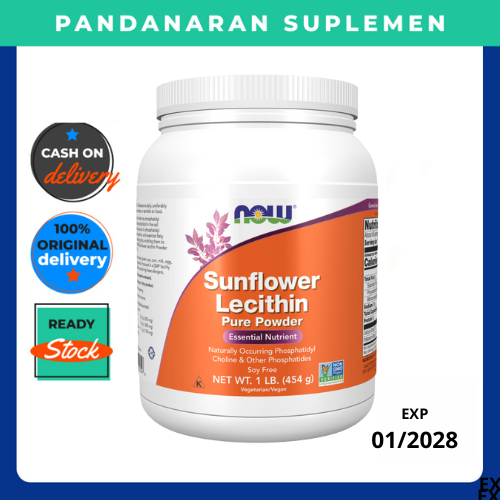 NOW Sunflower Lecithin Pure Powder - Lesitin Bubuk - 454 gram