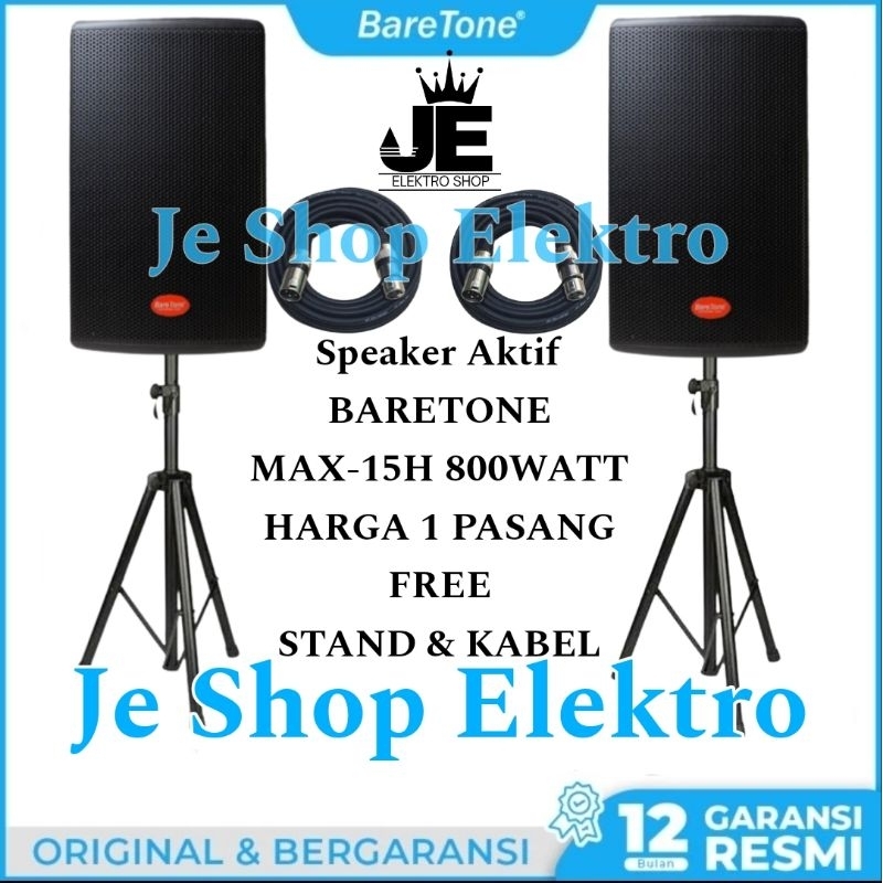 Speaker Aktif BARETONE 15 INCH MAX-15H MAX15H 800WATT ORIGINAL Speaker Aktive BARETONE 15 Inch MAX15