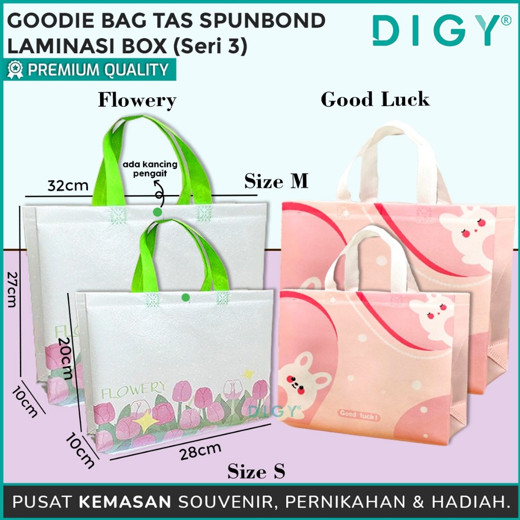 

Goodie Bag Laminasi Motif mix / Tas Spunbond Laminasi Idul Fitri Lipat Samping / tas serba guna / bahan waterproof / souvenir bag premium