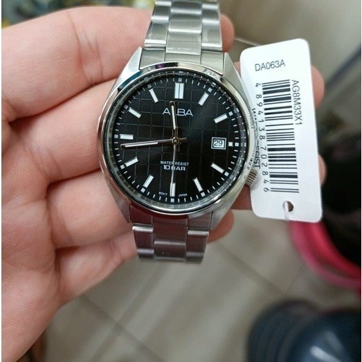 JAM TANGAN WANITA ALBA AG8M33X1 AG8M33 SILVER BLACK ORIGINAL