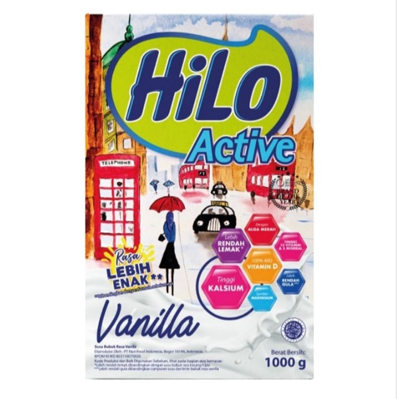 

HiLo Active susu bubuk tinggi kalsium rasa vanila kemasan isi 1 kg