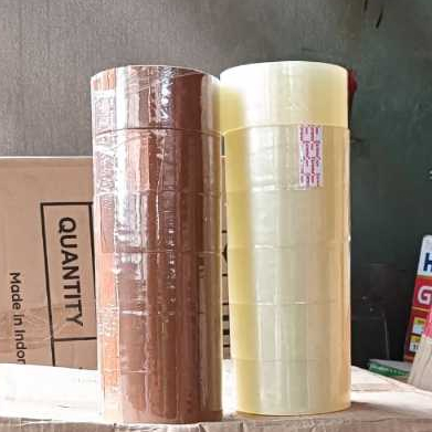 

Lakban Besar Bening 45mm 100 yard Taruna / Isolasi Coklat / Selotip Paket Matstone