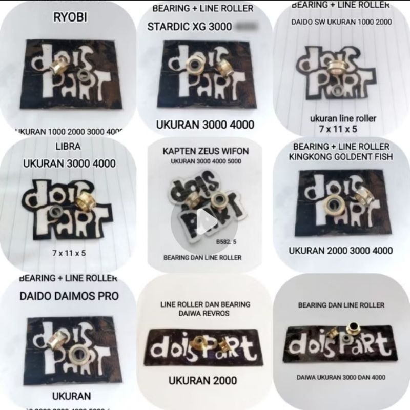 1set bering pancing anti karat dan line roller untuk reel daiwa riyobi shimano golden pish kingkong 