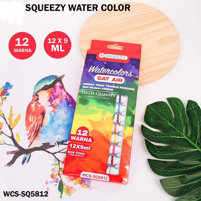 

Squeezy - Cat Lukis Air warna Water Colors 12warna 5812