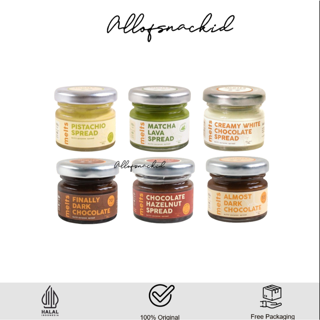 

Melts - Spread Hazelnut / Pistachio / Matcha / Dark Choco / Creamy White - Selai 30gr
