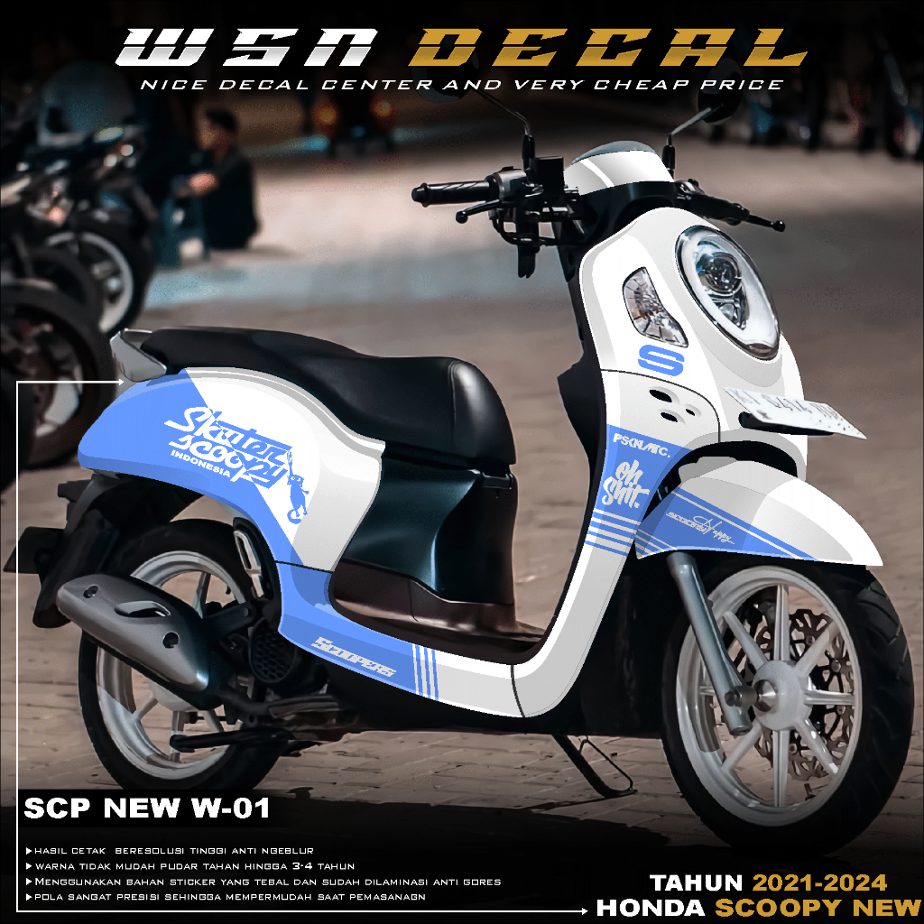 (COD) TERBARU Decal Sticker Honda SCOOPY NEW 2021-2024 Full body - Stiker Skotlet Variasi Modifikasi