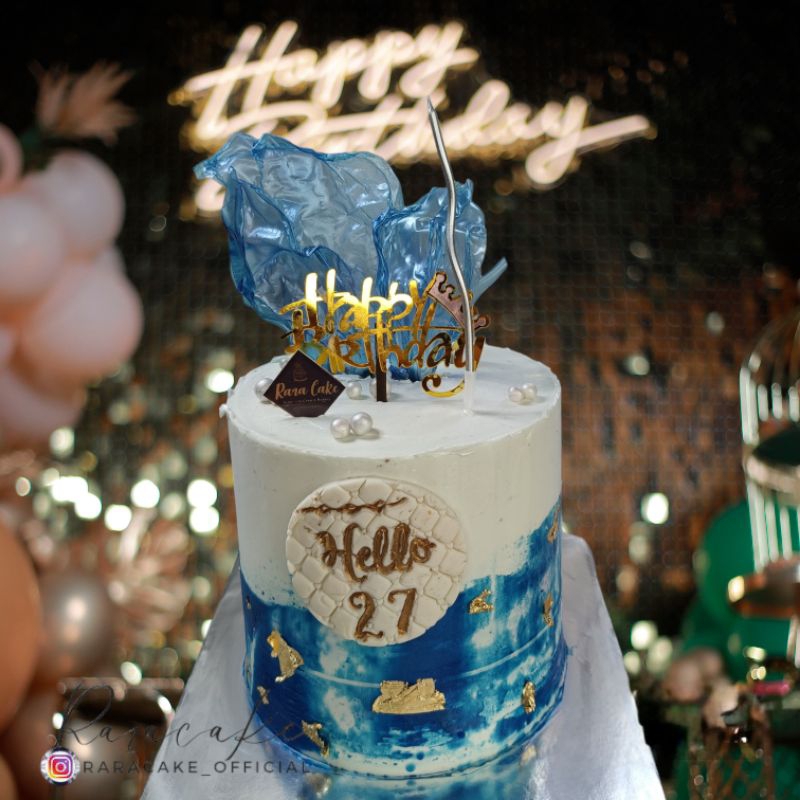 

Cake custom white&navi