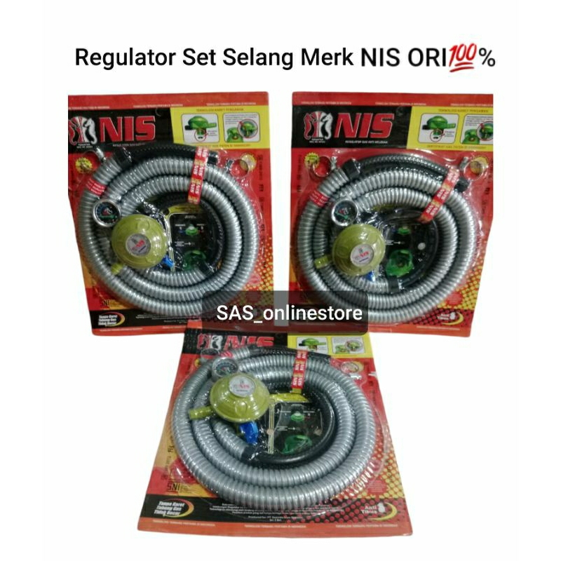 Regulator Gas NIS Paket Set Lengkap Dengan Selang NIS ORI/Regulator Gas Set Selang NIS Sudah SNI Ter