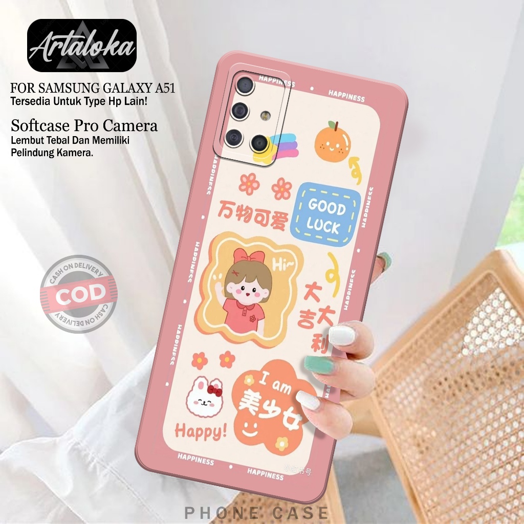 Softcase Hp Samsung Galaxy A51 Fashion Case Kartun Case Samsung Galaxy A51 Silikon TPU Pro Camera Ca