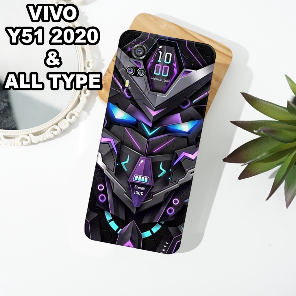G50 - Case Pro Camera VIVO Y51 2020 - motif VECTOR ROBOT - silikon VIVO Y51 - softcase VIVO Y51 - ba
