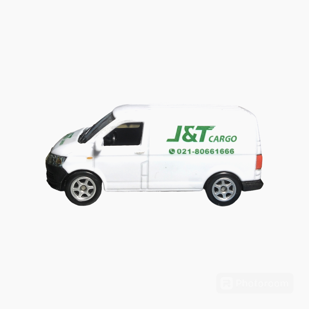 DIECAST MINIATUR MOBIL VAN EKSPEDISI J&T CARGO JNT KARGO PUTIH SKALA 1/64