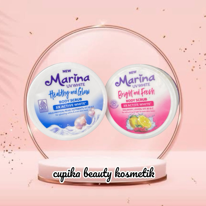 cc,ex - MARINA BODY SCRUB 200 GR - LULUR MANDI MARINA PINK BIRU - SCRUB TUBUH ANGKAT DAKI