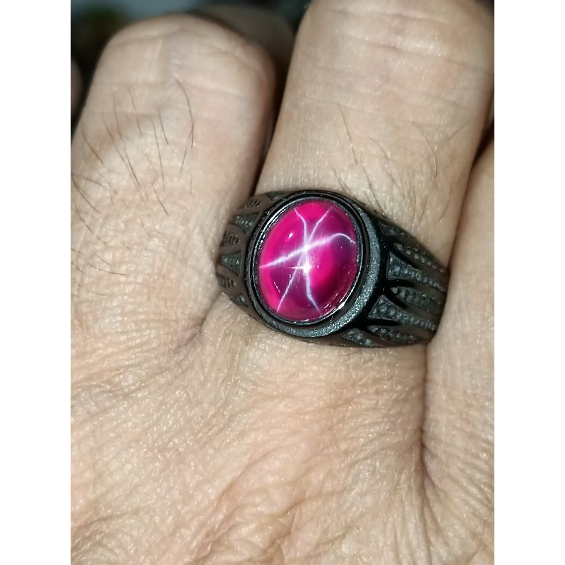 Batu cincin American start merah ring titanium cincin pria masa kini