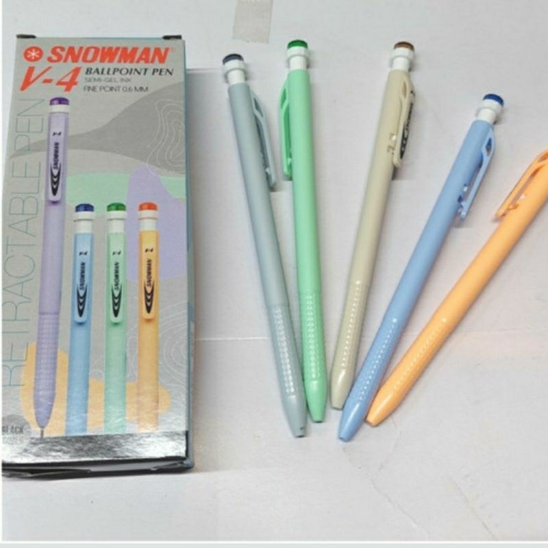 

snowman V4 bolpoin mekanik/bulpen pastel mekanik