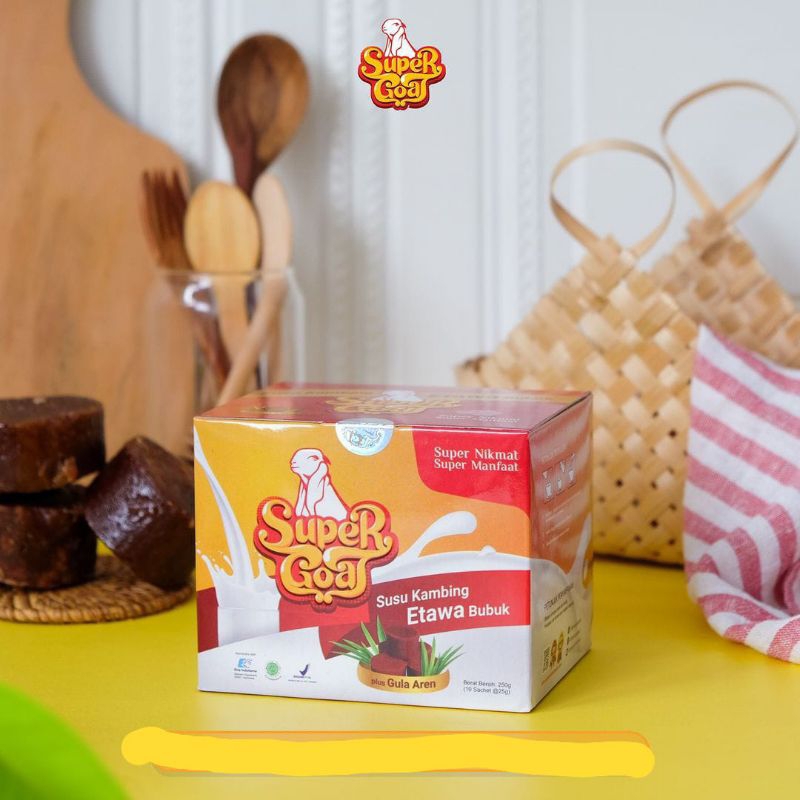 

Susu Kambing bubuk Supergoat rasa gula aren isi 10 saset