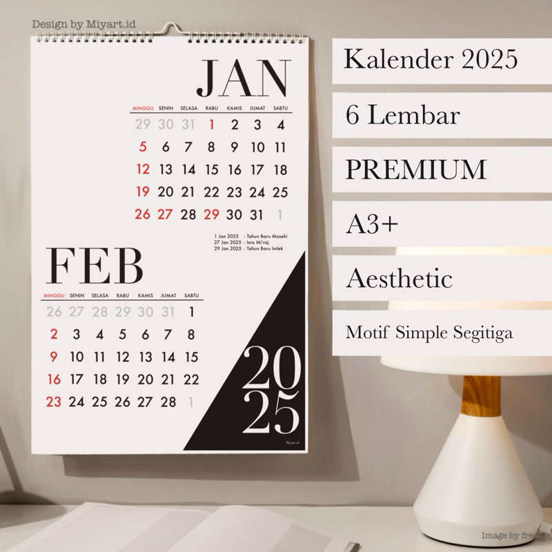 

Kalender 2025 | Kalender Motif Simple Segitiga | Kalender A3+ | Kalender Aesthetic | Kalender Dinding