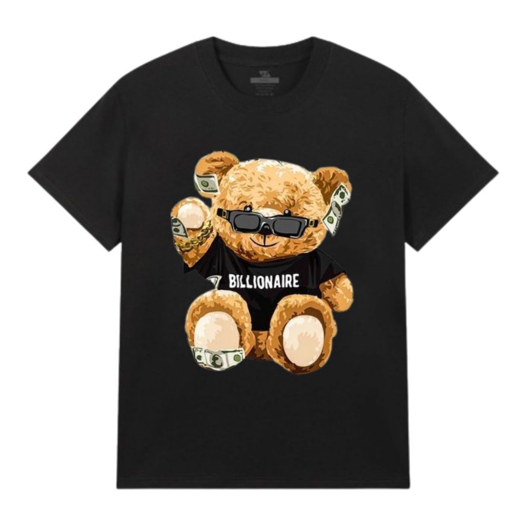 T-Shirt Distro Pria Black Oversize Bear Good Quality
