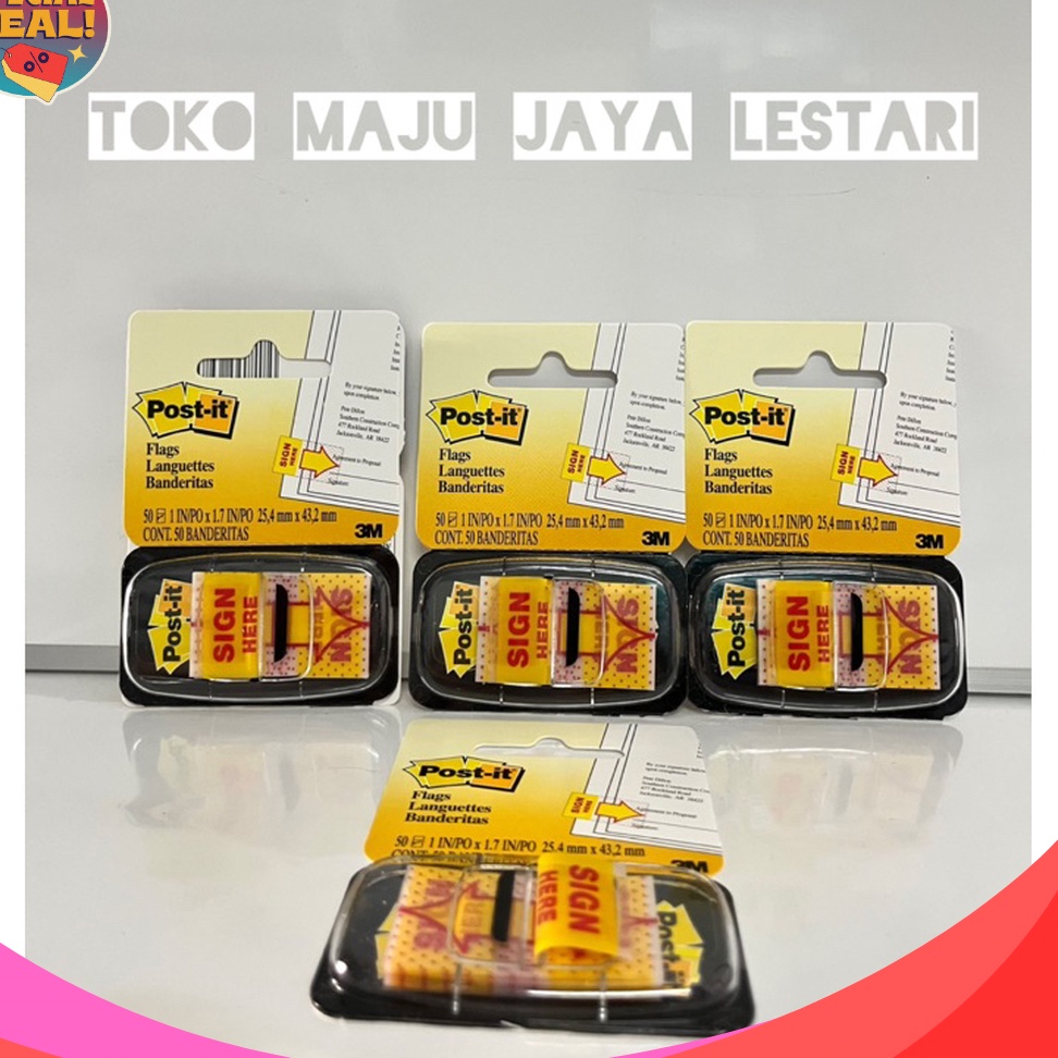 

TERBUKTI PostIt Sign Here 3M Besar isi 5 pcs