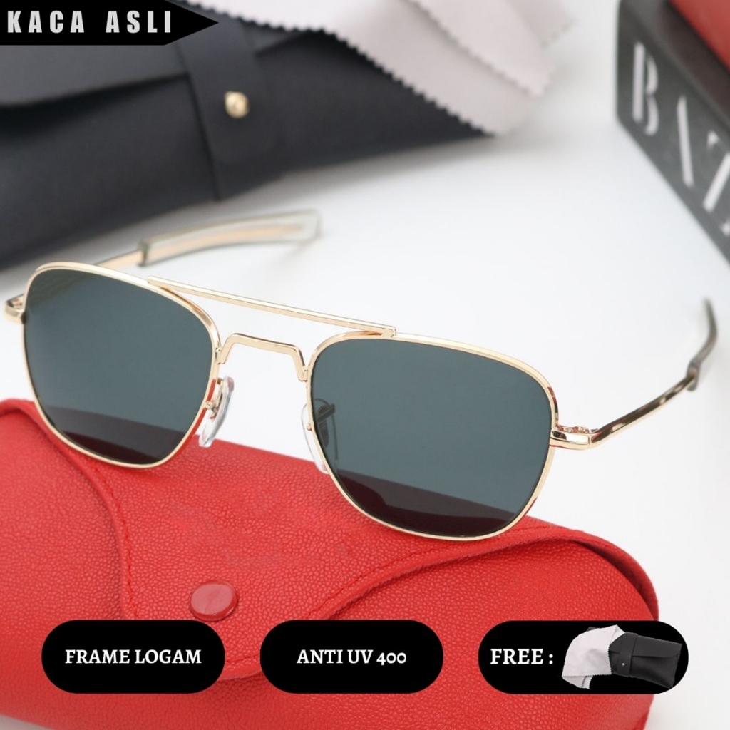 【Free Dompat&Lap】COD-【AO52】Kacamata Hitam Anti UV400 Kacamata Original Fashion Pria,Sunglasses Lensa