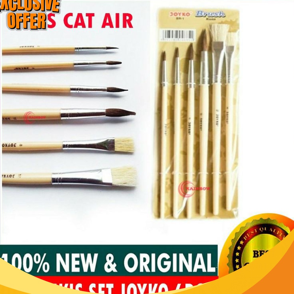 

BERKUALITAS Kuas Lukis Set BR1 1 set 6 Pcs kuas