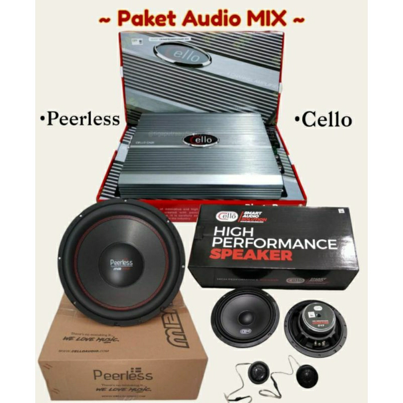 paketan audio cello & subwoofer peerless M12 MKII 12 inch doble coil