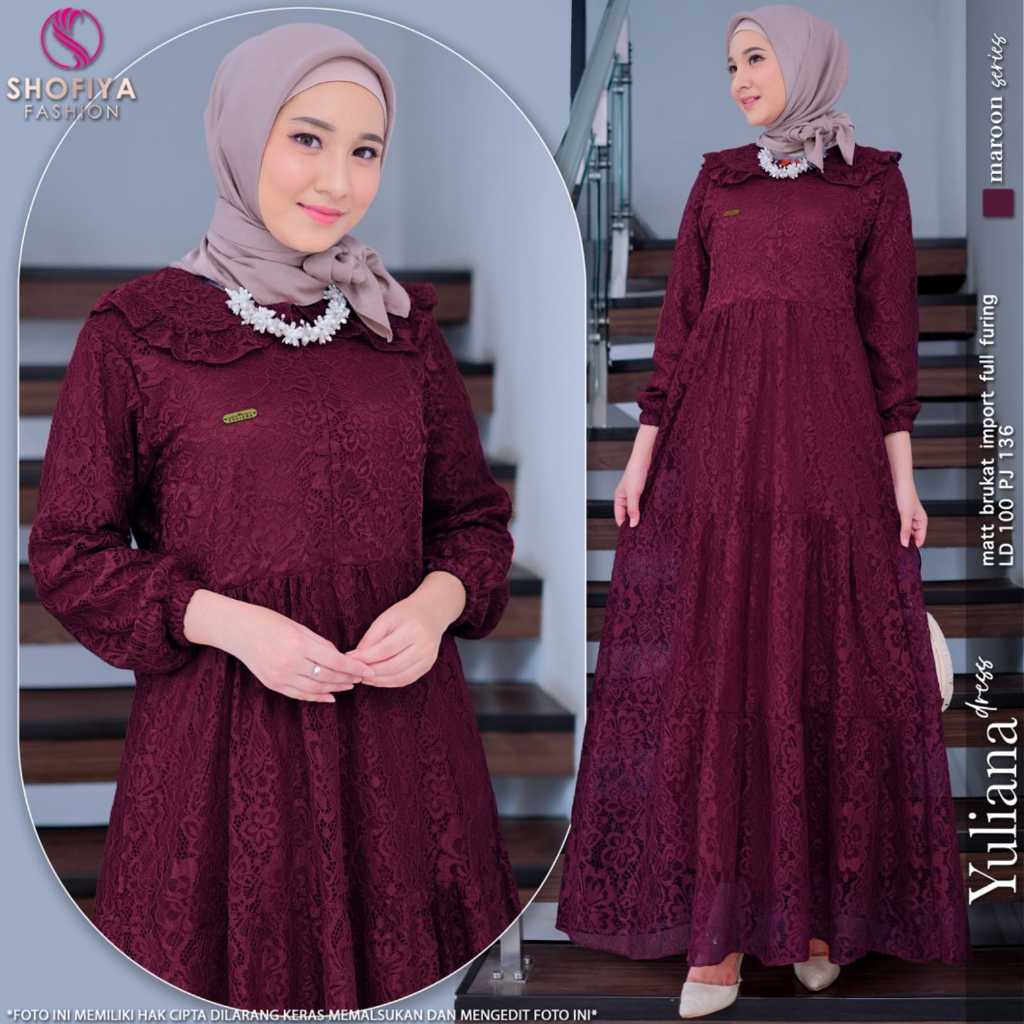 YULIANA BY SHOFIYA FASHION // SET DRESS // GAMIS MUSLIM // FASHION MUSLIM WANITA // DRESS MUSLIM // 