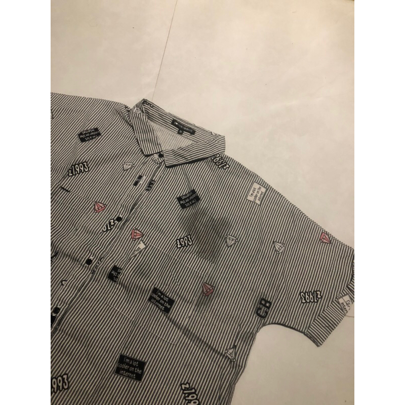 Colorbox - Atasan Kemeja Wanita Garis Hitam Putih