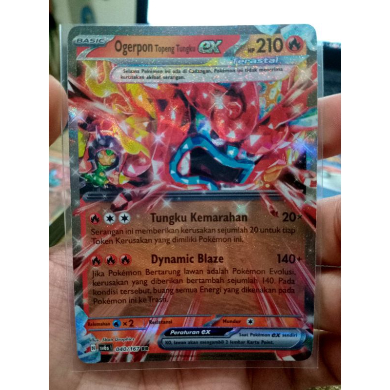 KARTU POKEMON OGERPON TOPENG TUNGKU ex INDONESIA HOLO