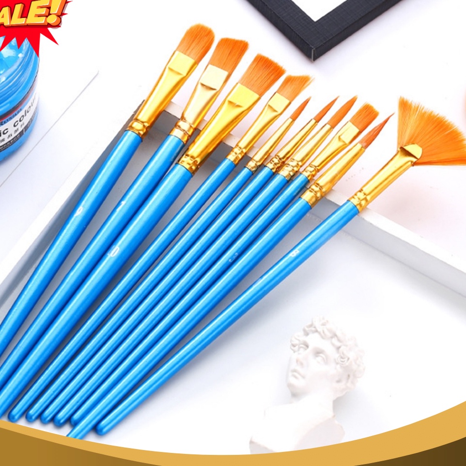 

SERENTAK Brush Set Kuas nylon cat air akrilik kuas gambar lukis cat minyak nilon