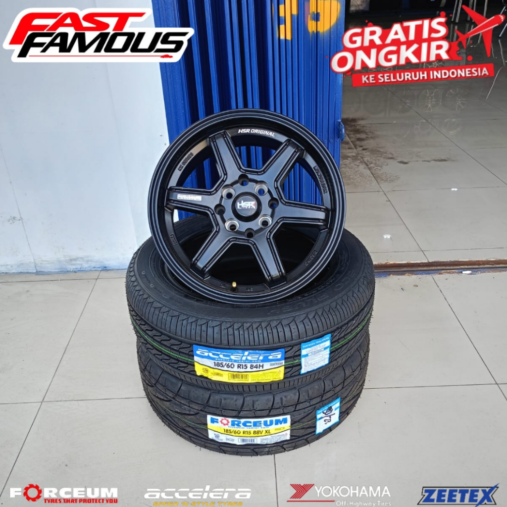 Velg dan ban ring 15 untuk avanza, xenia, calya, vios, yaris hsr minas ban 185/60 accelera
