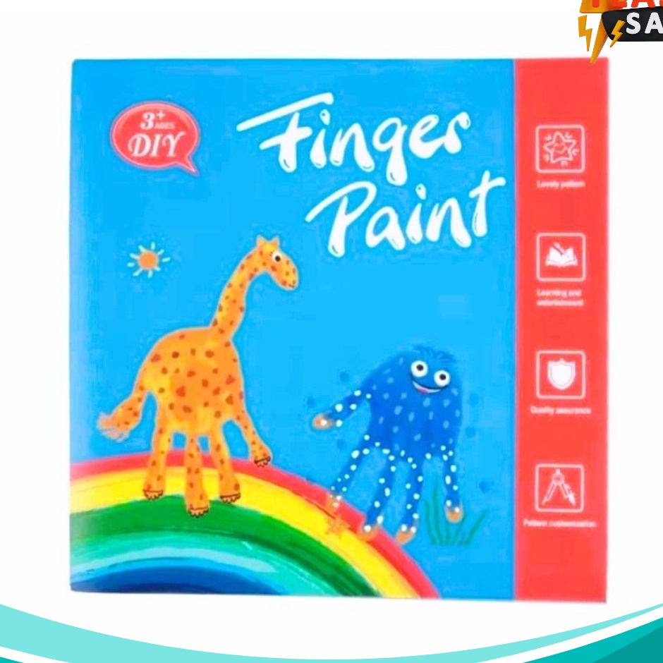 

PESTA DISKON JUJUR BK23 Buku Mainan Edukasi Anak Finger Hand Painting Book Montessori Melukis Dengan Cat Warna