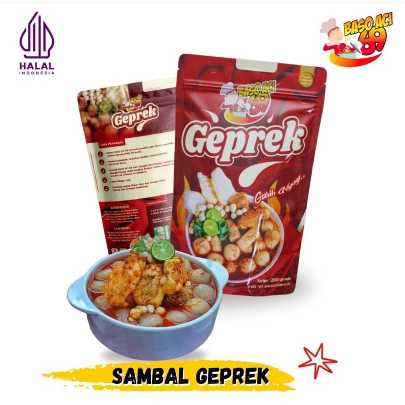 

baso aci sambal geprek pedes nampol