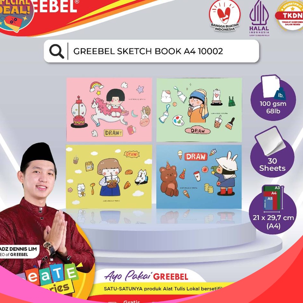 

BONANZA GREEBEL SKETCHBOOK A4 12 Buku Gambar Sketsa Drawing Book