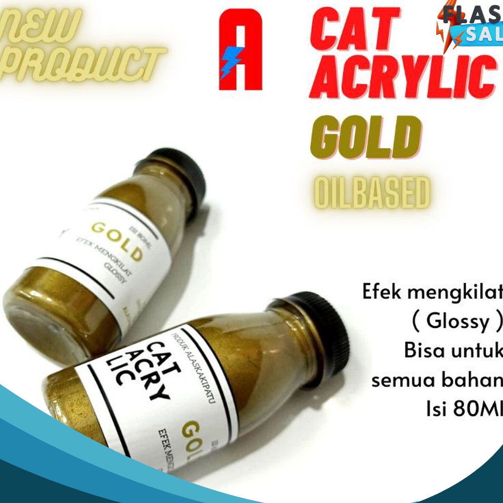 

UNIK Cat sepatu acrylic warna Gold Mengkilat oilbased 8ml