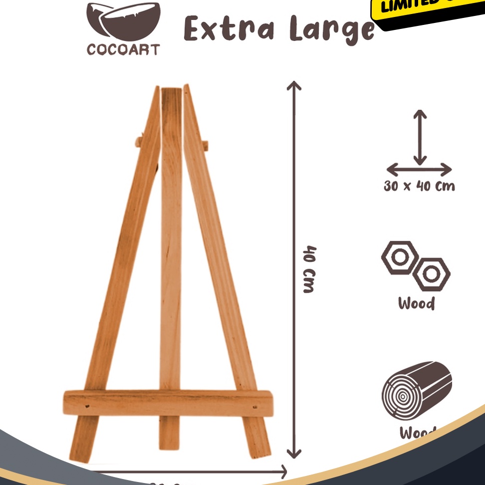

EKSTRA PROMO Wooden Easel I Penyangga Kanvas Lukis I Tripod Kanvas 4x3 cm