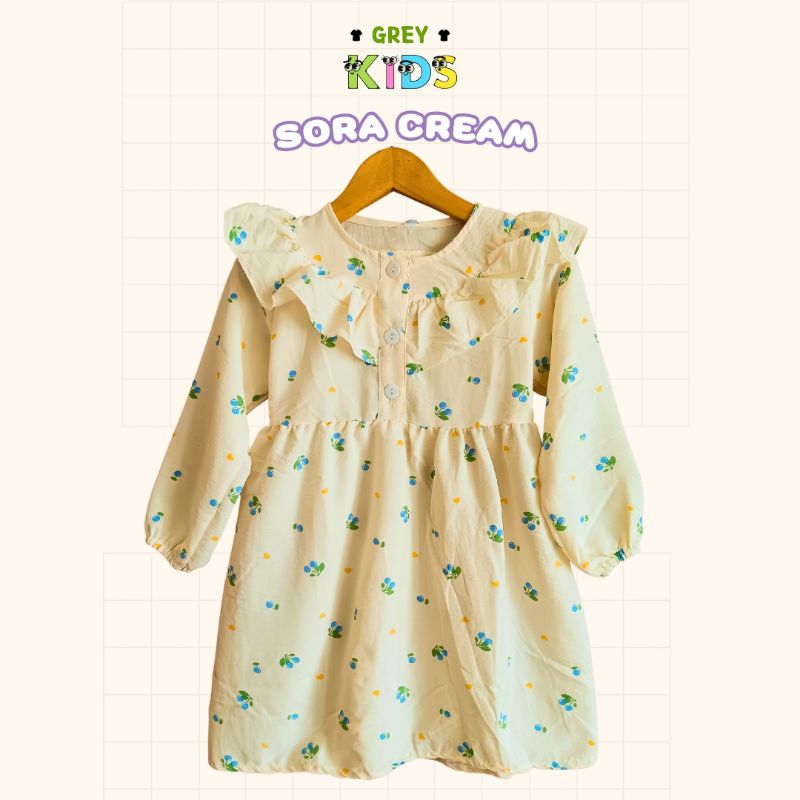 Greykids Sora Dress Anak Perempuan Usia ± 4 -11 Tahun Bahan Cotton Candy / tunik anak perempuan / Ba