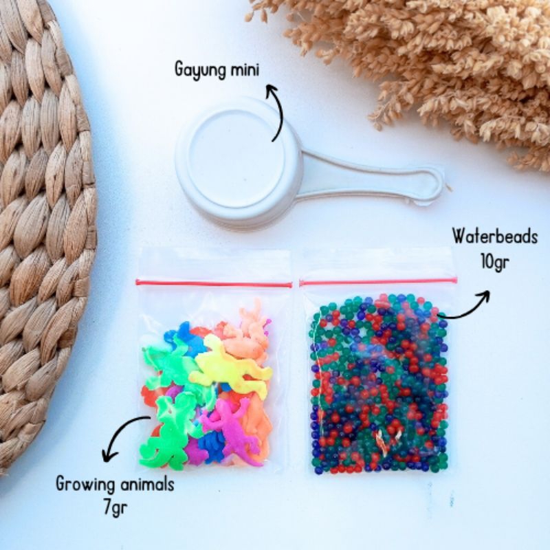 PAKET WATERBEADS GROWING ANIMALS/ WATERBEADS EDUKASI ANAK