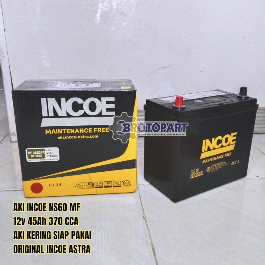 Aki Mobil Daihatsu Xenia, Terios INCOE NS60 MF Aki Kering 45Ah