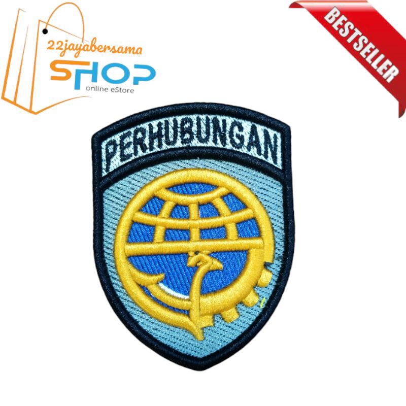 Bed PERHUBUNGAN Timbul | Logo PERHUBUNGAN Timbul | Bordiran PERHUBUNGAN Timbul 3D