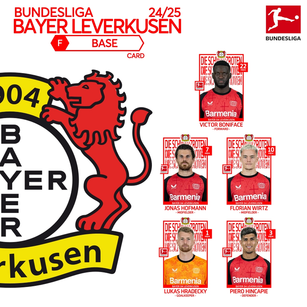 Polaroid, Kartu Bola, Sticker BAYER 04 LEVERKUSEN - BUNDESLIGA 24/25